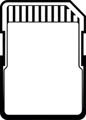 Stylized Illustration of a Secure Digital Memory Card for Data Storage vector silhouette