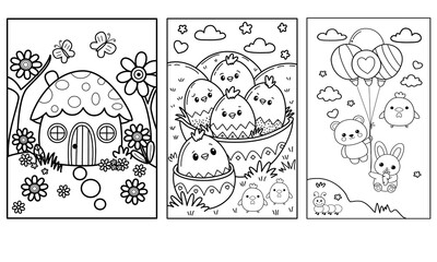 Set of animals doodle style, vector illustration design. Perfect for postcard, birthday, baby book, card, children room and art teaching media