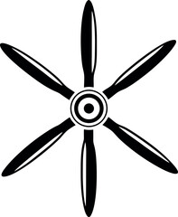 SixBladed Propeller Design with Concentric Circles on a Clean White Background vector