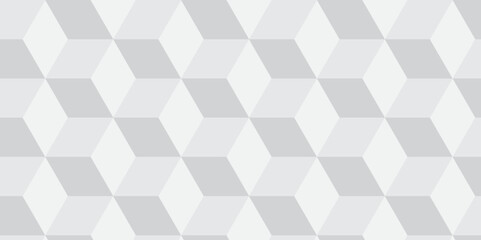 Seamless white geometric cube creative concept triangle overlapping overlap square technology texture. geometric digital cubes fabric and wallpaper grid block texture background.	