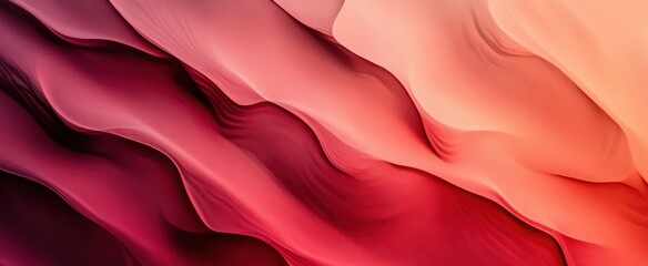 A captivating abstract image featuring smooth, wavy textures in shades of red and pink. This elegant composition evokes warmth and fluidity, perfect for creative projects.