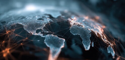 Global network world connection map