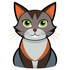 colorful cat vector image on white background