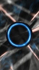 Abstract circle design with neon glow