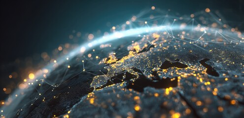 Europe globe networking technology background