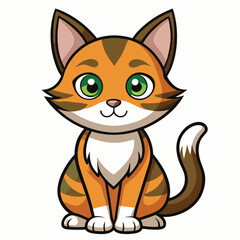 colorful cat vector image on white background