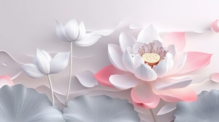 Serene Lotus Blossom: A 3D Floral Masterpiece