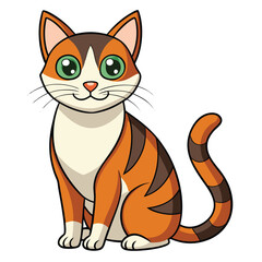 colorful cat vector image on white background