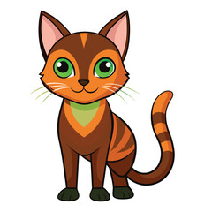 colorful cat vector image on white background