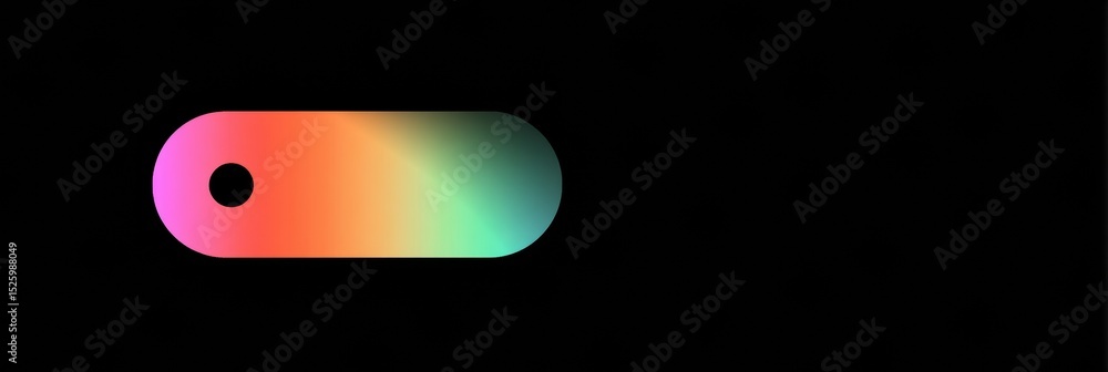 Aufkleber Glowing Color Gradient Emanating From a Mute Icon With an Open Left Side in a Tranquil Setting