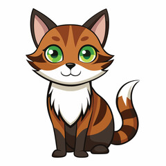 colorful cat vector image on white background