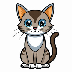 colorful cat vector image on white background