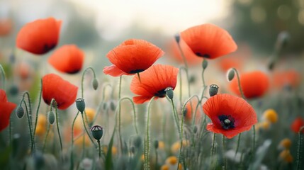Serene Poppy Field at Dawn