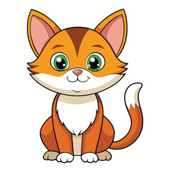 colorful cat vector image on white background