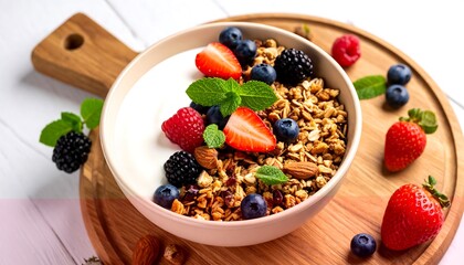 Yogurt parfait with granola and berries (2)