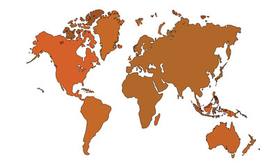 World map isolated on white background. for website layouts, background, education, precise, customizable, Travel worldwide, map silhouette backdrop, earth geography, political, reports.