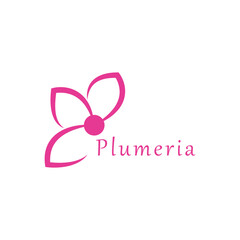 Stylized flower plumeria logo vector symbol