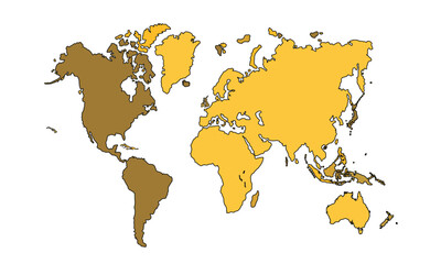 World map isolated on white background. for website layouts, background, education, precise, customizable, Travel worldwide, map silhouette backdrop, earth geography, political, reports.