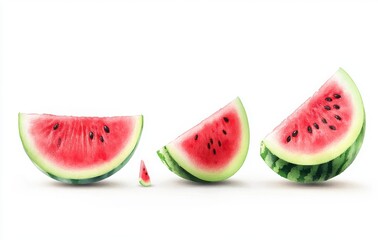 watercolor watermelon vector illustration set on white background