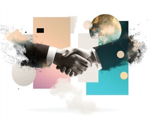Abstract business handshake