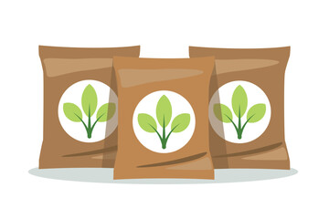 Flat Style Fertilizer Package vector illustration