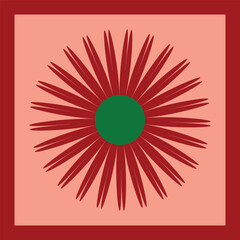 Floral Spring Beautiful Red Flower Isolated Stock Vector