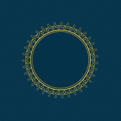 abstract blue background with golden frame