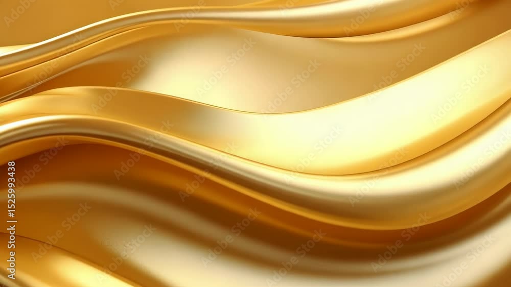 Aufkleber abstract flowing golden fabric with smooth curves and shimmering highlights, creating a luxurious an