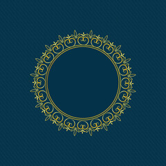 blue background with gold ornament