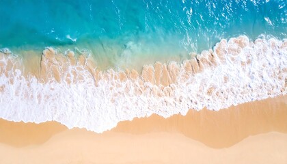 High-angle view of a beach and turquoise water