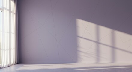 Obraz premium Sunlight shadow on purple wall minimalist interior