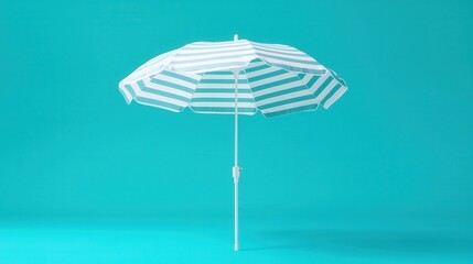 Obraz premium summer concept. Beach umbrella against a bright turquoise background.