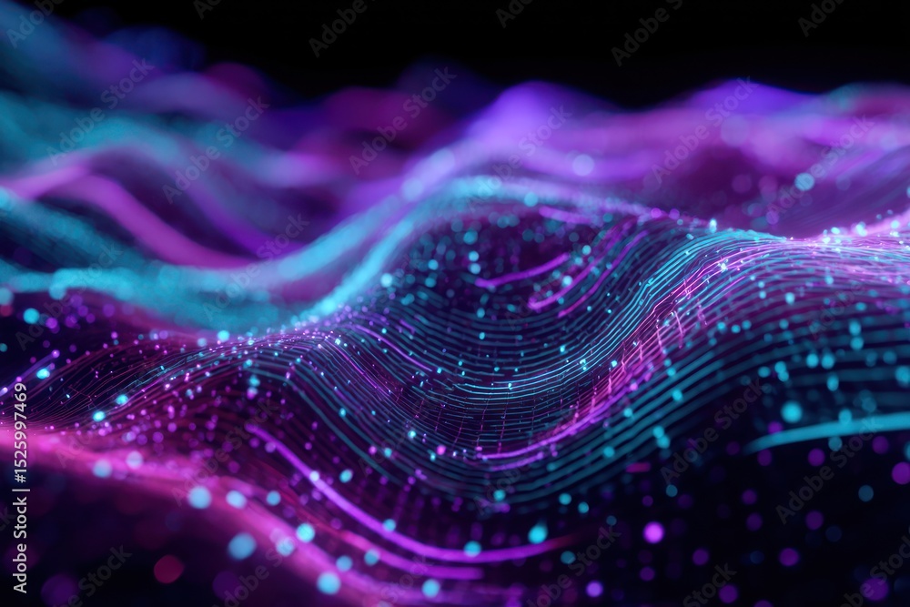 Poster abstract digital wave pattern