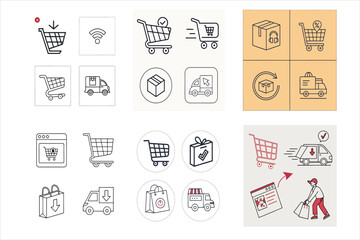 set of shopping icons