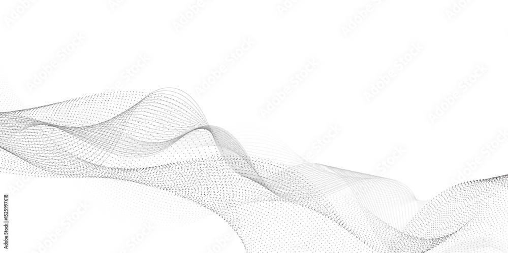 Fototapete Abstract grey, white smooth element swoosh speed wave modern stream background. Wave with lines created using blend tool. Abstract frequency sound wave lines and twisted curve lines background.	