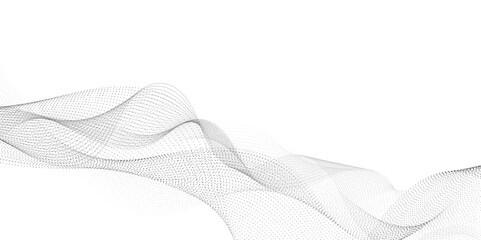 Abstract grey, white smooth element swoosh speed wave modern stream background. Wave with lines created using blend tool. Abstract frequency sound wave lines and twisted curve lines background.	