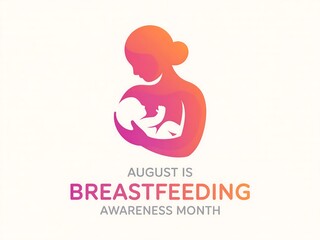Illustration for august breastfeeding awareness month with mother and child symbol