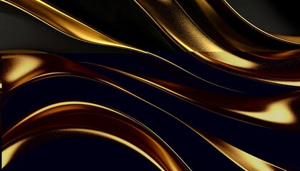 Abstract gold and black curves