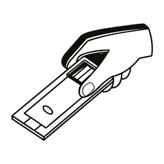 Simple black payment icon vector silhouette on clear background for web design