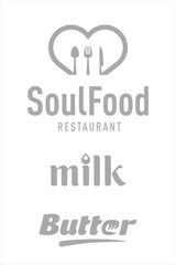 Logotypes and signs of food for restaurants, cafe and foorcourts