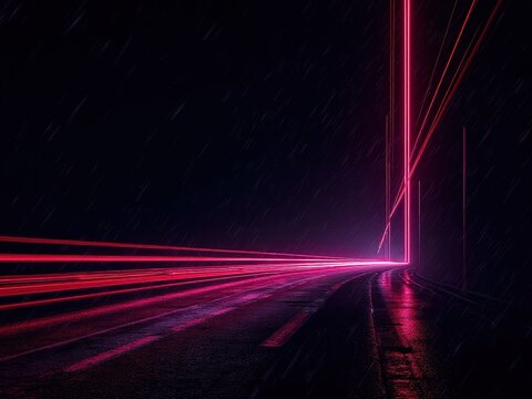 neon Long red line is shown in the dark. The image has a mood of mystery and intrigue