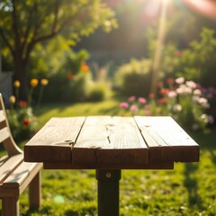 Fototapeta premium picnic table in the park