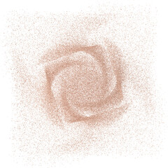 3D rendering of scattered sand granules or fine dirt in on transparent background