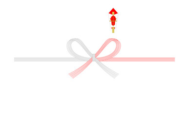 蝶結びの水引の熨斗紙：イラスト素材