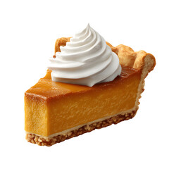 Sweet pumpkin pie with whipped topping