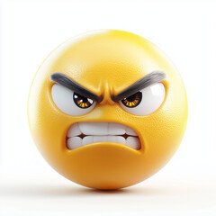 Aggressive emoji face, intense frustration, anger, loss of composure, vivid emotion, isolated white background, expressive digital art, emotional icon, bold graphic, social media reaction, communicati