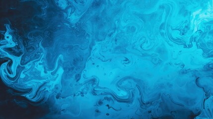 Obraz premium Mesmerizing abstract composition with swirling patterns and fluid-like textures in various shades of blue, ranging from deep dark hues to translucent turquoise. Dynamic marbled formations create a sen