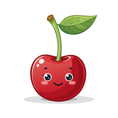 Smiling Cherry Illustration for Children&rsquo;s Storybook Fun and Friendly Character