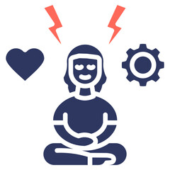 Stress Management glyph color icon