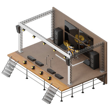 Live Performance 3D icon with airbnb isometric style